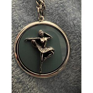 Ballerina Necklace Ballet Dancer Pendant Silver Toned